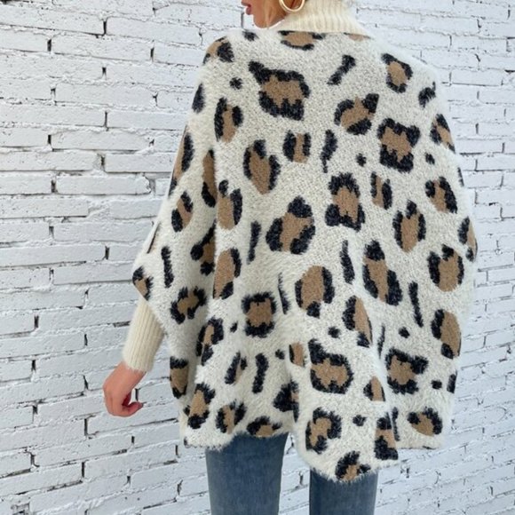 Fuzzy Leopard Cardigan Sweater - Picture 13 of 14